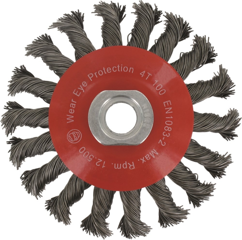 Afbeeldingen van Kegelborstel M14 Ø100x0,50 mm getordeerd staaldraad