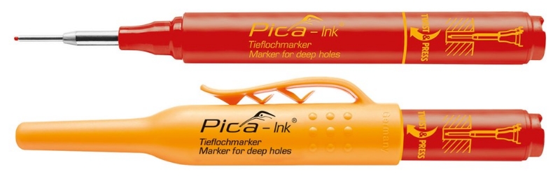 Afbeeldingen van Pica 150/40 Markeerstift voor diepe gaten roo