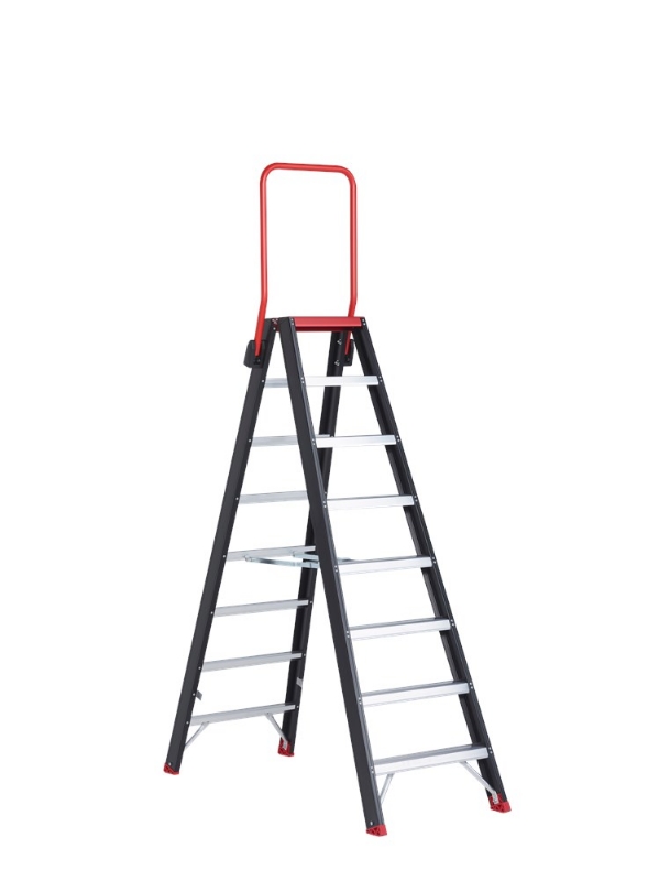 Afbeeldingen van Taurus dubbel oploopbare trap TDO 2 x 8 met beugel