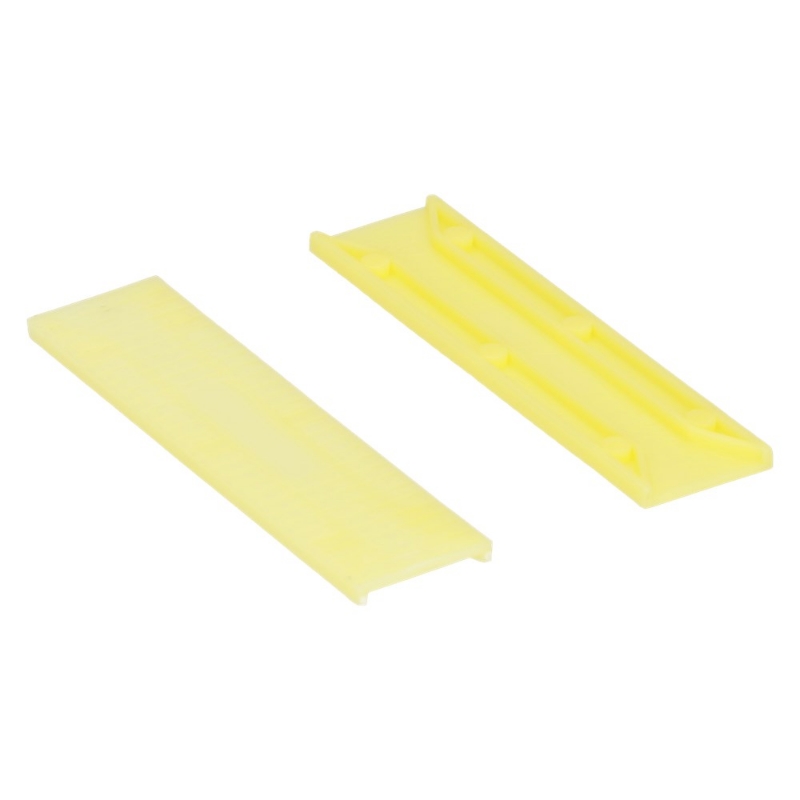 Afbeeldingen van Kunststof Tunnelblokje 26x4 mm geel - zakje/100 stuks