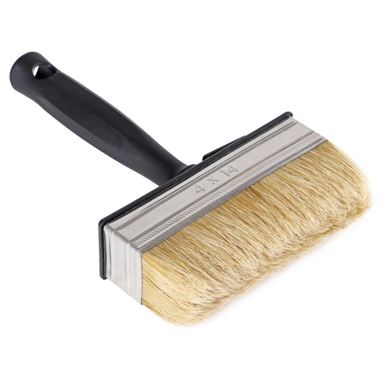 Afbeeldingen van Copenhagen Pro wegwerp blokwitter, maat 4 x 14, wit Chinees varkenshaar, kunststof steel.