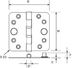 Afbeeldingen van Kogellagerscharnier / 3 mm / ronde hoeken / 8