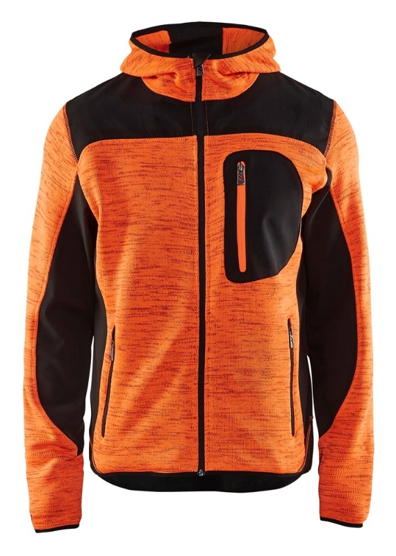 Afbeeldingen van Blåkläder/Gebreid vest met softshell/4930/High Vis Oranje/Zwart/M
