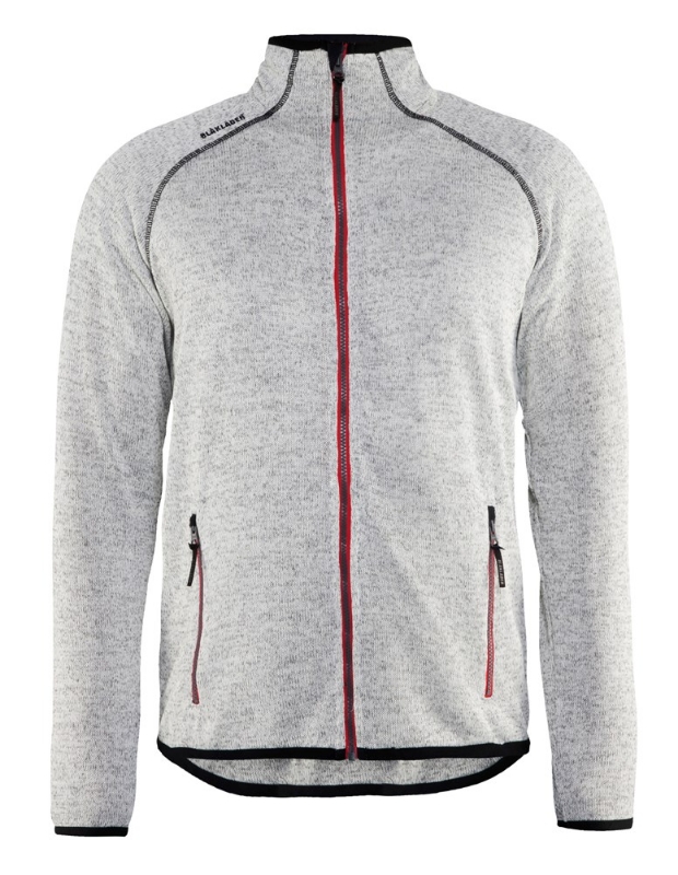 Afbeeldingen van Blåkläder/Gebreid vest/4942/Grijs mêlee/rood/XXL