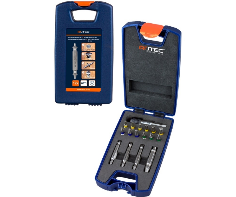 Afbeeldingen van Schroefverwijderbit- en bithouder-set OPTI-LI