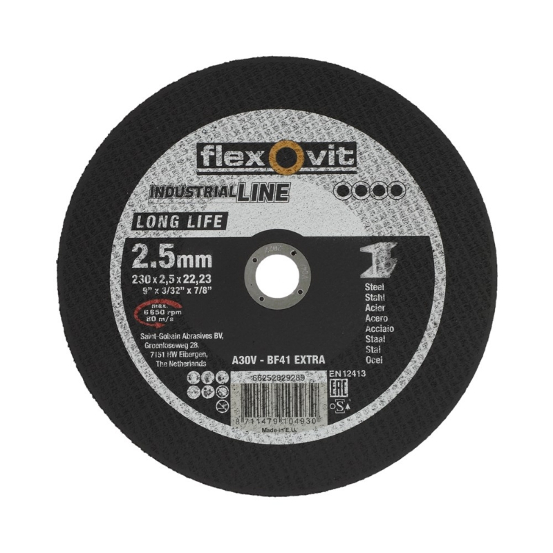 Afbeeldingen van Doorslijpschijf staal A30V 230x2,5x22,23 T41