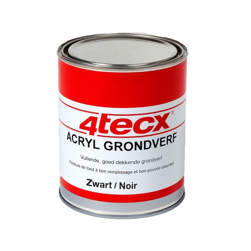 Afbeeldingen van 4Tecx Acryl grondverf zwart 0,75ltr