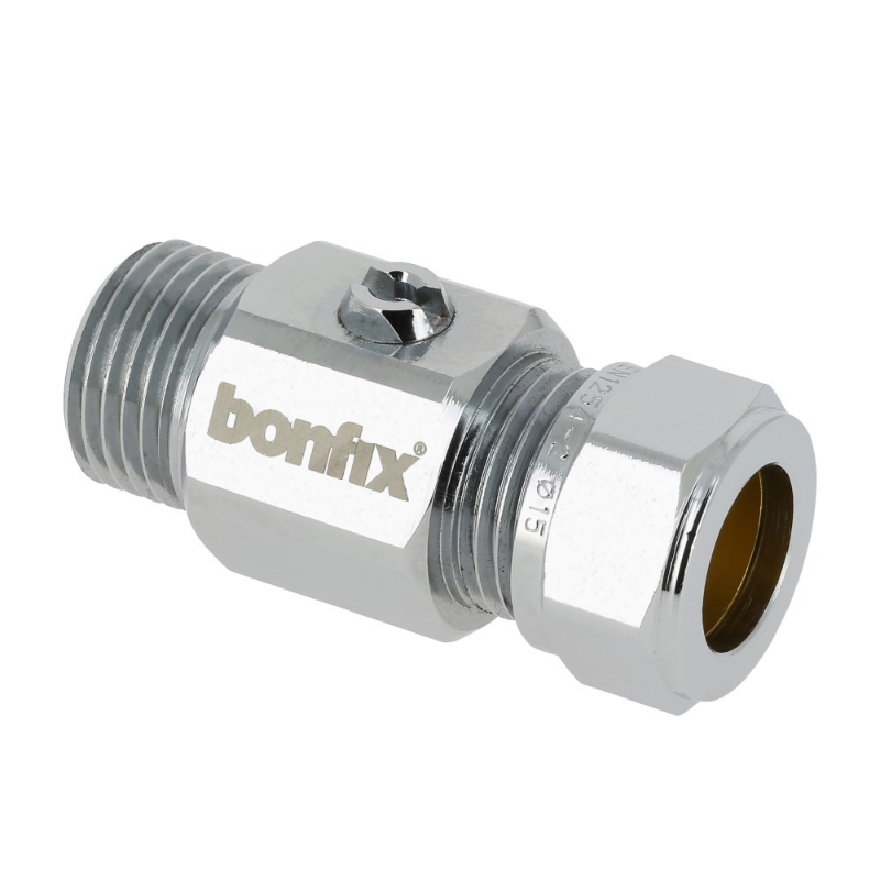 Afbeeldingen van BONFIX 832712 kogelstopkraan recht 3/8 buitendraad x 15