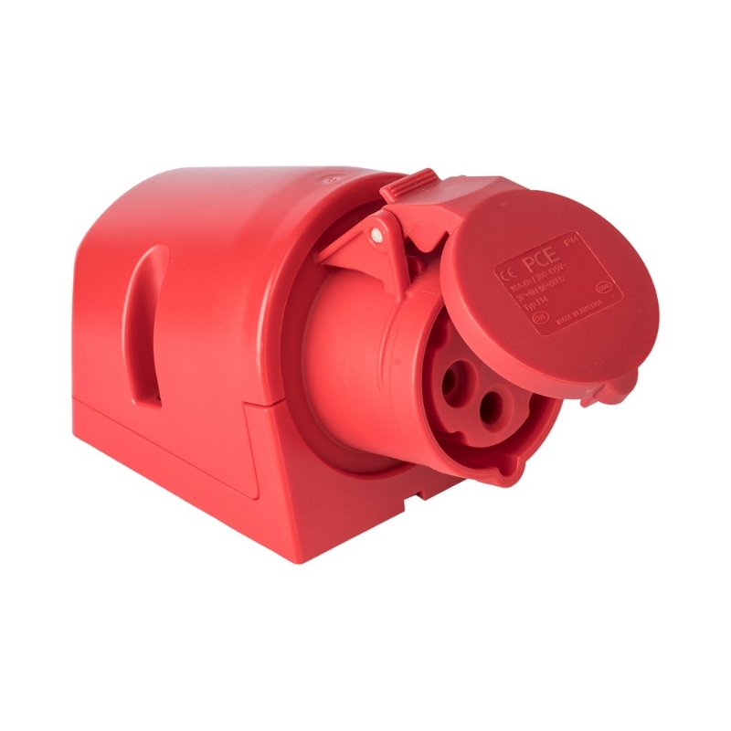 Afbeeldingen van CEE opbouw wcd 16A 4p 400V 6h rood-rood IP44 huis rood