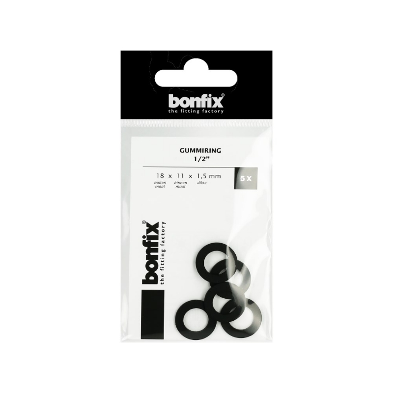 Afbeeldingen van BONFIX Gummiring 1/2" (18 x 11 x 1,5 mm) 5 st