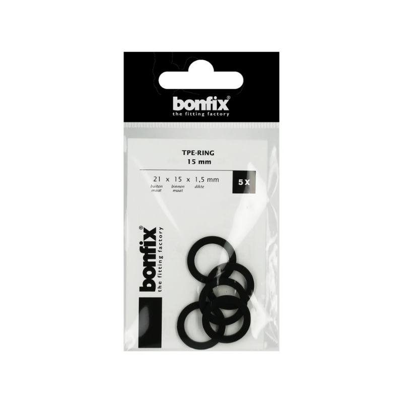 Afbeeldingen van BONFIX TPE-ring 15 mm (21 x 15 x 1,5 mm) 5 st